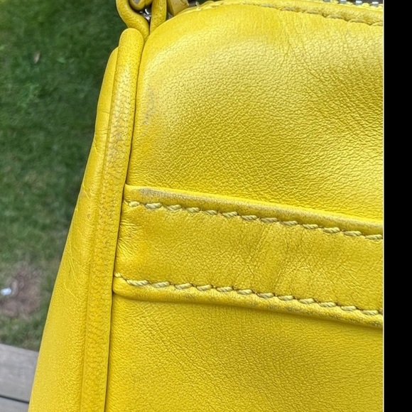 REBECCA MINKOFF Large Classic MAC Yellow Crossbody Silver Hardware Leather Purse - Picture 16 of 16